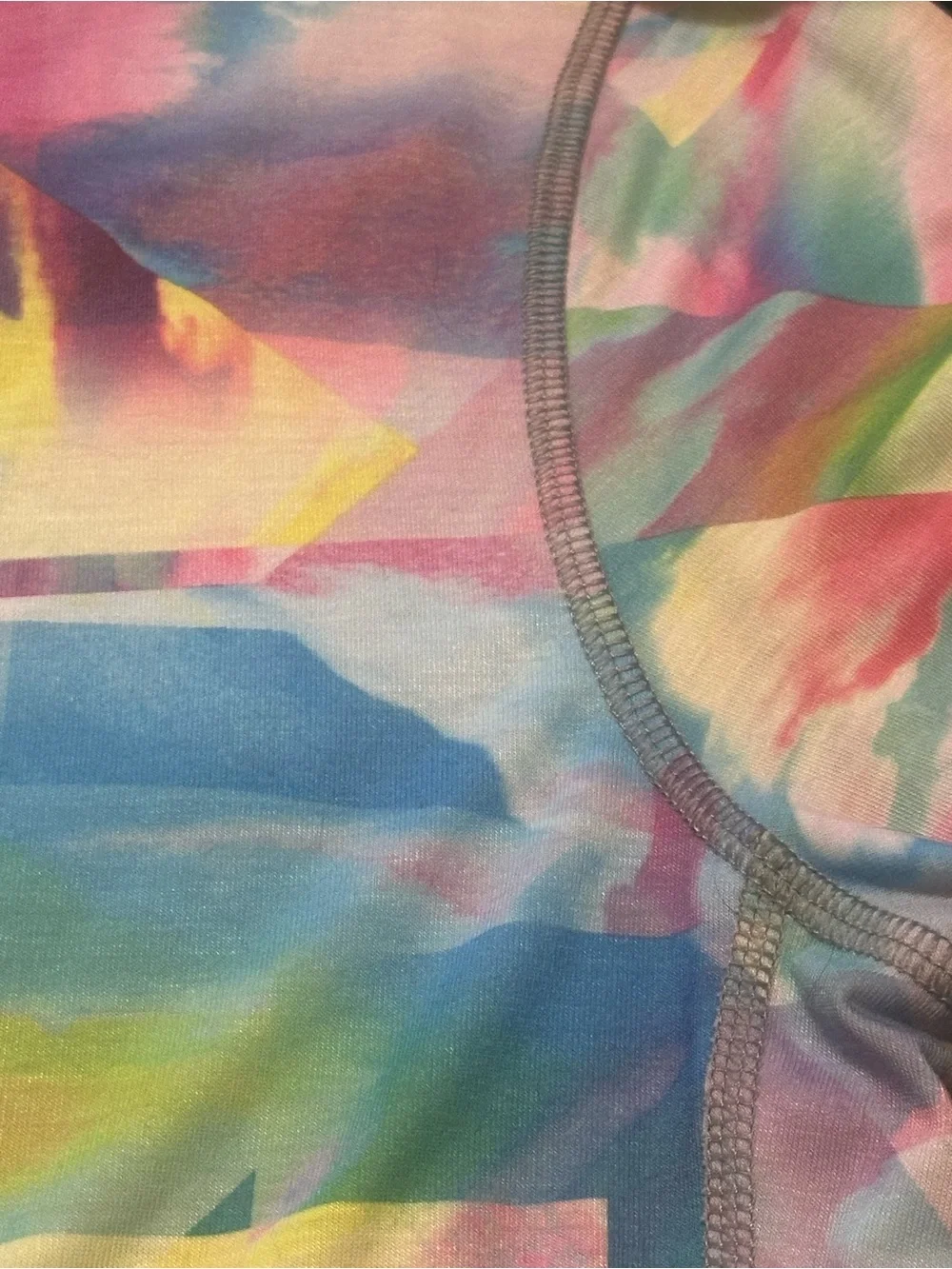 LUCY Brand  Multicolor Pastel Tie-Dye Crewneck Comfy Tee LARGE
